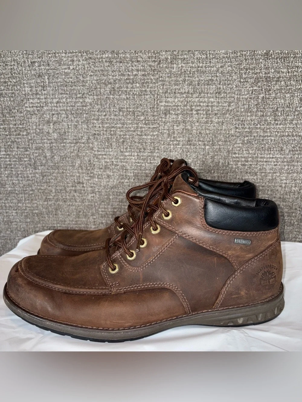 Timberland Heritage GORE-TEX Boots Mens 10.5 W Brown Chukka Moc-Toe Waterproof